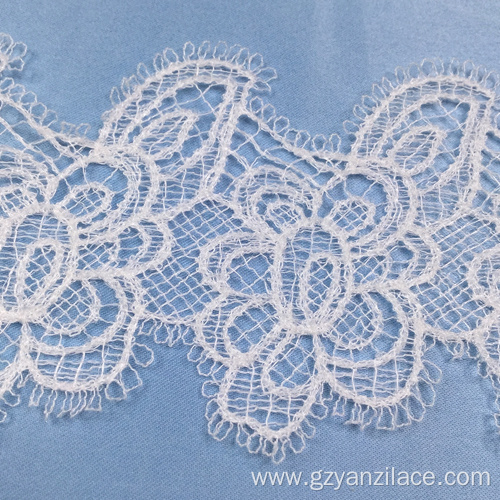 White Embroidery Tulle Lace Trim